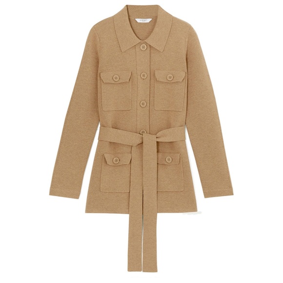 LK Bennett Miranda Camel Knit Belted Cardigan Sweater - M - Picture 5 of 16